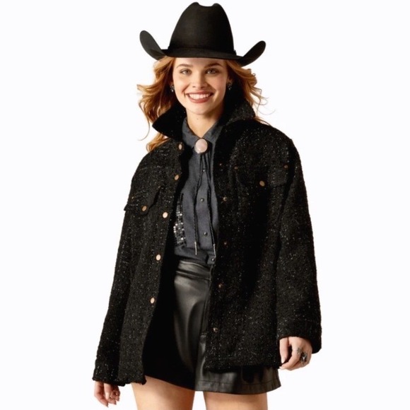 Ariat Other - Ariat Jewel Tweed Jacket Black Metallic Western Shacket Western Chic Small